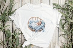 Blue Boho Baby Shower Sublimation Clipart Product Image 3