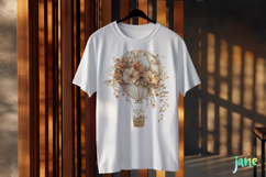 Boho Spring Floral Hot Balloon Sublimation Clipart Product Image 3