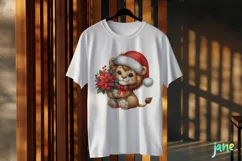 Christmas Lion And Poinsettia Clipart Product Image 3