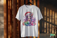 Pastel Christmas Mermaid Clipart Product Image 3