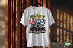 Happy Easter Truck Funny Gamer Boys Kids Clipart Product Image 3