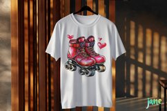 Valentine&#039;s Day Roller Skates Clipart Product Image 2