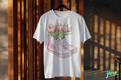 Pink Chinoiserie Spring Tulips Shoes Clipart Product Image 3