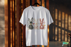 Floral Easter Bunny Sublimation Clipart Product Image 3
