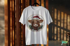 Embroidered Christmas Farm Highland Cow Ornament Clipart Product Image 3