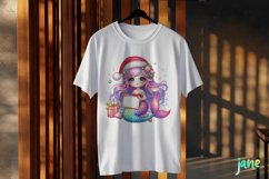 Pastel Christmas Mermaid Clipart Product Image 3