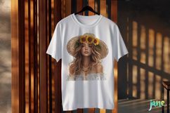 Boho Spring Floral Girl Sublimation Clipart Product Image 3