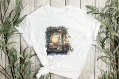 Winter Balcony At Night Sublimation Clipart Product Image 2