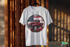 American Truck Rustic Round Metal Sign Clipart Product Image 3