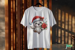 Christmas Snowy Owl And Poinsettia Clipart Product Image 3