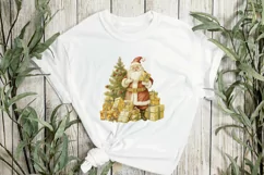 Vintage Gold Christmas Santa Claus Clipart Product Image 2