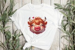Funny Highland Cow Kiss Clipart Product Image 3