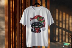 Sparkling Christmas Black Cat Character Clipart Product Image 3