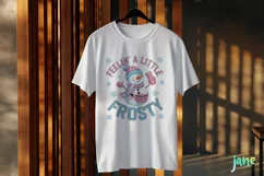 Retro Pink Christmas Feelin A Little Frosty Clipart Product Image 3