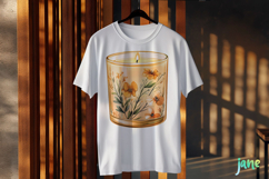 Boho Spring Floral Scented Candle Sublimation Clipart Product Image 3