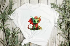 Amazing Fairy Christmas Dragon Sublimation Clipart Product Image 3