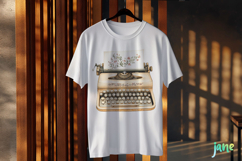Boho Spring Floral Typewriter Sublimation Clipart Product Image 3