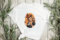 Vintage Pin Up Halloween Girl Clipart Product Image 3