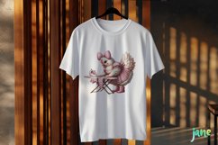 Pink Gingham Hen Mother’s Day Clipart Product Image 3