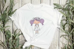 Girl With Flowers Children's Book Clipart Product Image 3