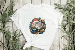 Lazy American Shorthair Cat At Christmas Clipart Product Image 3