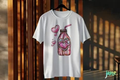 Valentine's Day Vintage Glass Soda Bottle Clipart Product Image 2