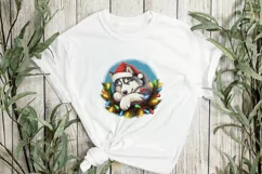 Lazy Siberian Husky Dog At Christmas Clipart Product Image 3
