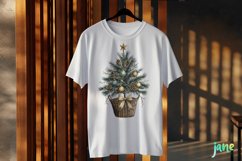 Gold And Mint Christmas Tree Basket Clipart Product Image 3