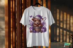 Christmas Highland Cow in bucket Clipart Product Image 2