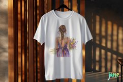 Back View Floral Girl Clipart Product Image 3