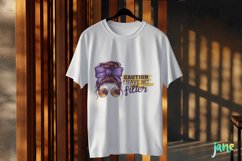 Caution I Have No Filter Messy Bun Sublimation Product Image 3