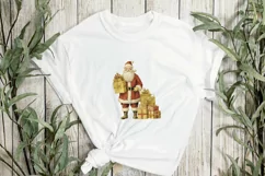 Vintage Gold Christmas Santa Claus Clipart Product Image 2