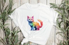 Watercolor Pixelated Cat Sublimation Clipart Product Image 3