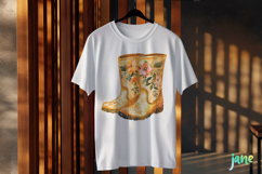 Boho Spring Floral Boots Sublimation Clipart Product Image 3