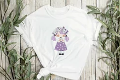 Girl With Flowers Children's Book Clipart Product Image 3