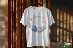 Chinoiserie Easter Wreath Sublimation Clipart Product Image 3