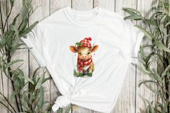 Christmas Farm Cow Sublimation Clipart Product Image 3