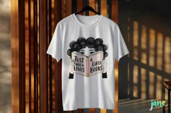 Whimsical Just A Girl Who Loves Books Clipart Product Image 3