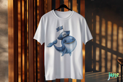 Watercolor Whale Pirate Clipart Product Image 3