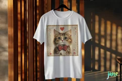 Vintage Maine Coon Cat Card Sublimation Clipart Product Image 3
