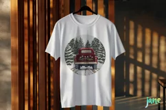 Embroidered Christmas Farm Truck Ornament Clipart Product Image 3