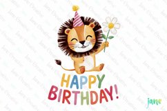 Happy Birthday Animals Sublimation Clipart Product Image 1