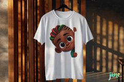 Peeking African American Little Boy Clipart Product Image 3