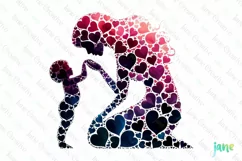 Mom And Baby Made Of Hearts Clipart Product Image 1