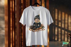 Blue And Gold Christmas Boy Clipart Product Image 3