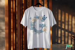 Watercolor Floral Butterflies Letter G Product Image 2