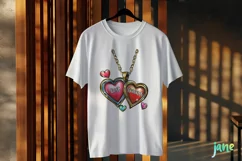 Valentine's Day Gold Necklace Best Friend Clipart Product Image 2