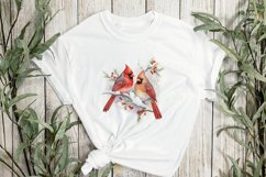 Snow Northern Cardinal Sublimation Clipart Product Image 3