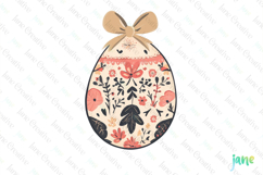 Floral Easter Egg Sublimation Clipart Product Image 1