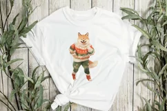 Vintage Christmas Akita Dog Sublimation Clipart Product Image 3